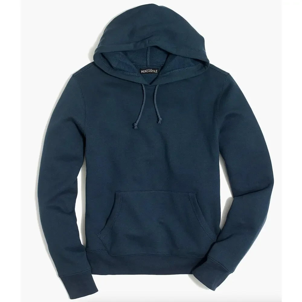 J. Crew Mercantile Fleece Popover Hoodie Portico Blue J8373 Mens Size XS